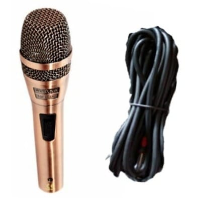 Quality Golden Wired Microphone With Mic Cable