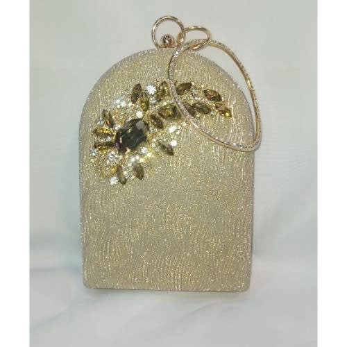 Wristlet Glittering Clutch Bag - Gold
