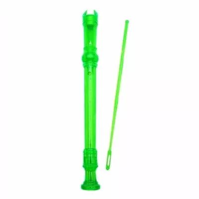 Transparent Descant Flute Recorder With Fingering Chart - Green