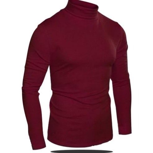 Plain Maroon Turtle Neck Tshirt