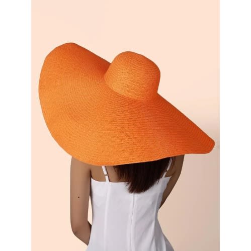 Brim Straw Hat - Orange