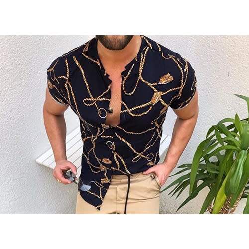 Men's Vintage Floral Fitted Shirt