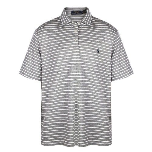 Men's Stripes Three-button Polo Top - Grey