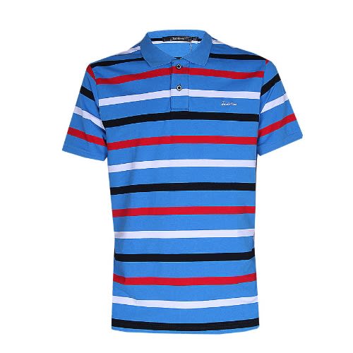 Multi Striped Men’s Polo-blue. Mtsht-4448