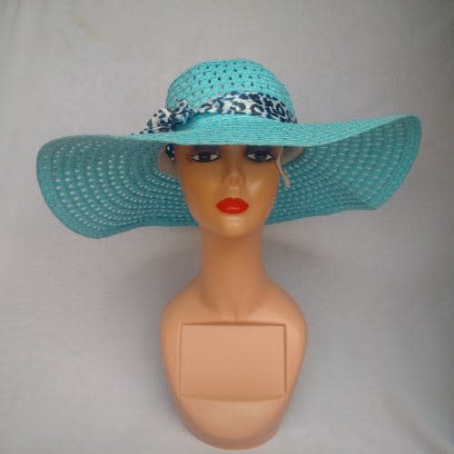 Ladies Net Beach Hat - Turquoise