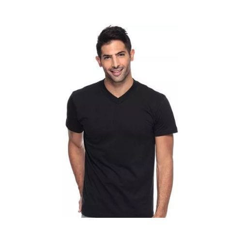 Men V-neck T-shirt Black