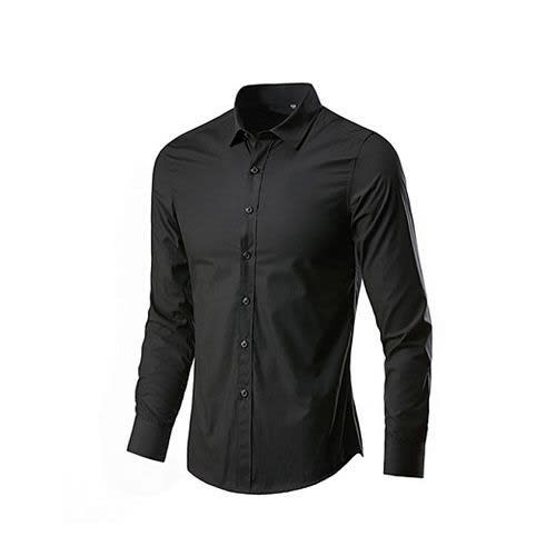 100 % Cotton Men's Long Sleeve Shirt -black