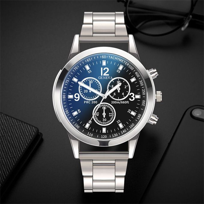MenWatch Fashion    Watches Wristwatch Gift For Male-Silver Black