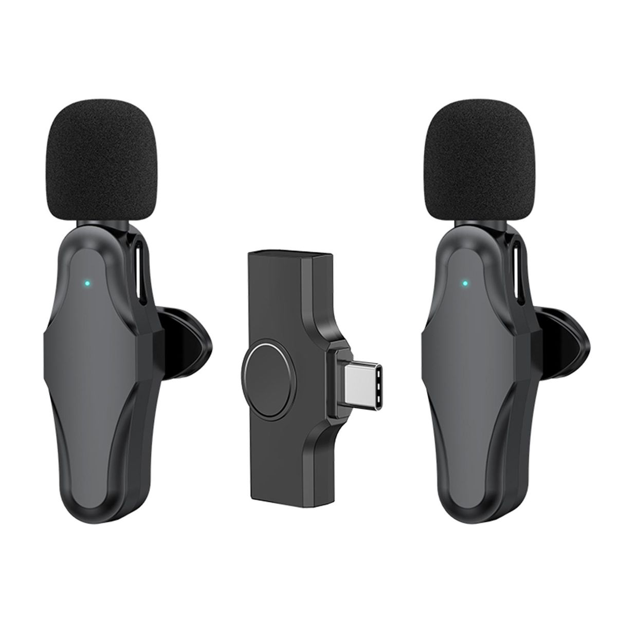 K10 Wireless Lapel Microphone Clip-on Mic Plug & Play Type-C for Phone Pad PC with Noise Cancelling for Vlog Gaming Streaming Podcasting Recording