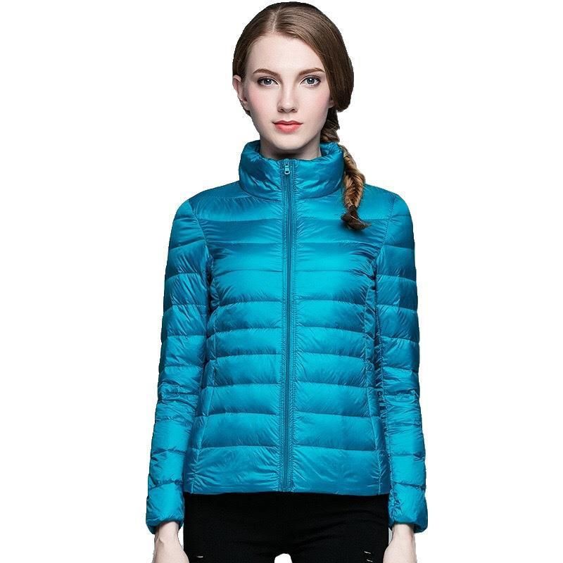 Lightweight down jacket women's short autumn and winter slim fitting standing collar women's