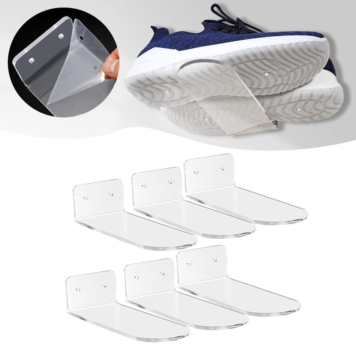 6pcs Floating Shoe Shelves Wall Mounting Saving