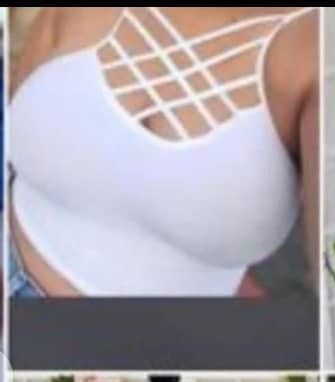 Ladies Camisole Crop Top- White