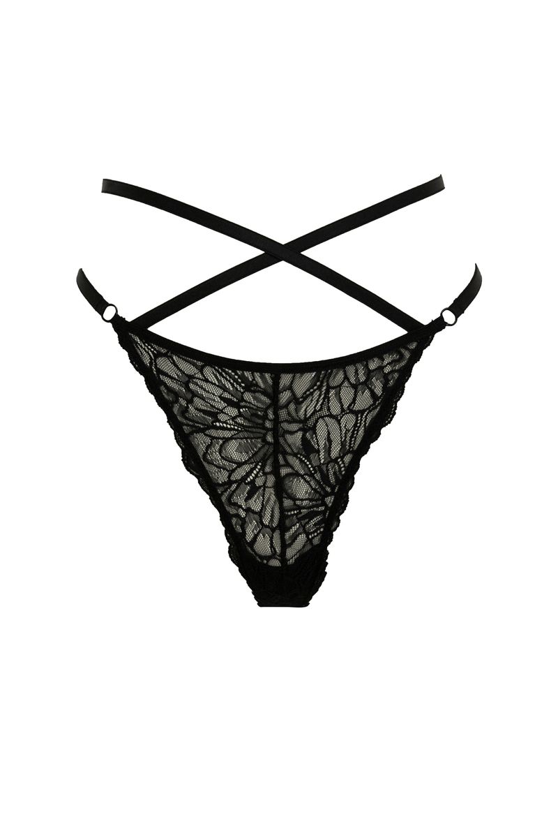 Woman-  String Underwear Slip-Black