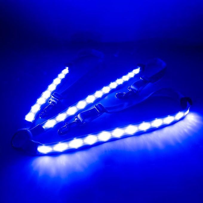 LED Horse Breastplate Collar Halter High Visibility Night Riding Blue