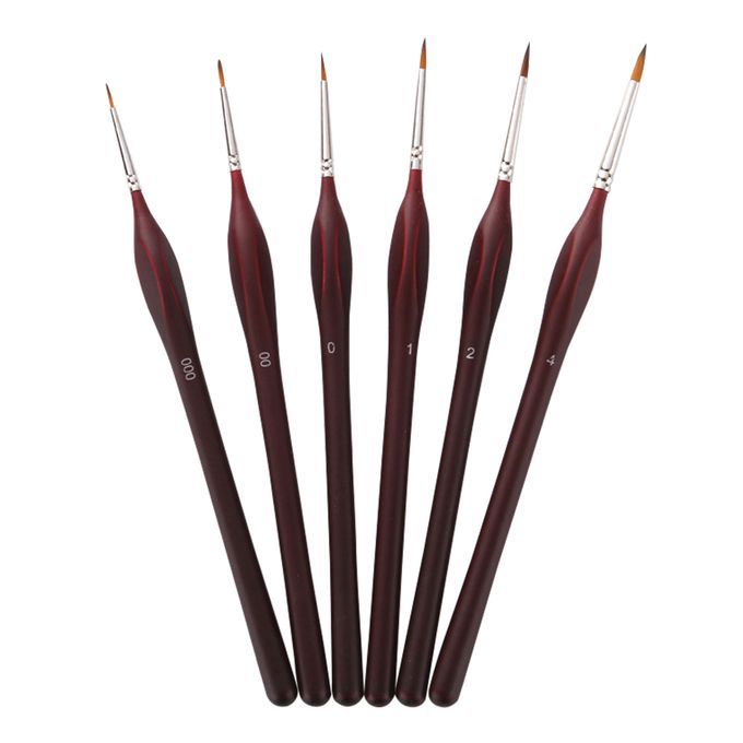 Detail Paint Brushes Set 6pcs Professional Miniature Fine