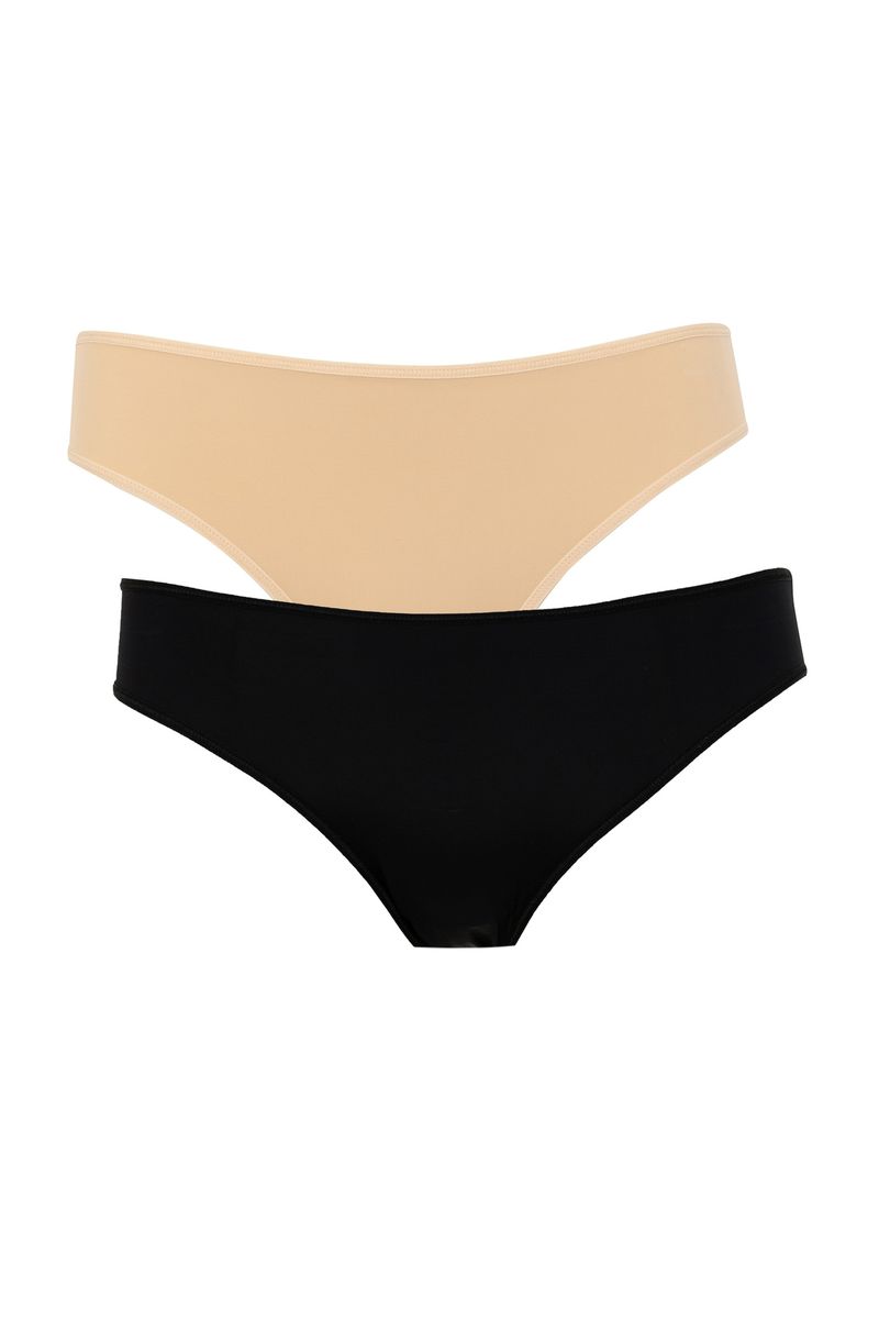 2 Piece Woman Casual Brief Slip - Black