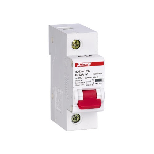 Himel -Miniature Circuit Breaker -Hdb3w-125, 27 Mm, Ac - 10Ka - 1p - C Curve - 100A|| HDB3W125H1C100