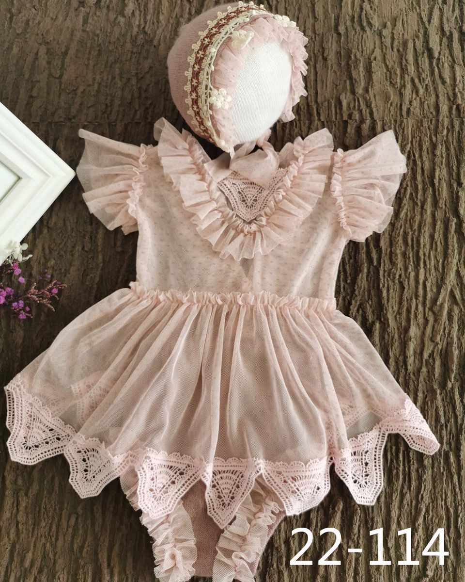 0-3Month Newborn Photography Props Baby Lace Romper