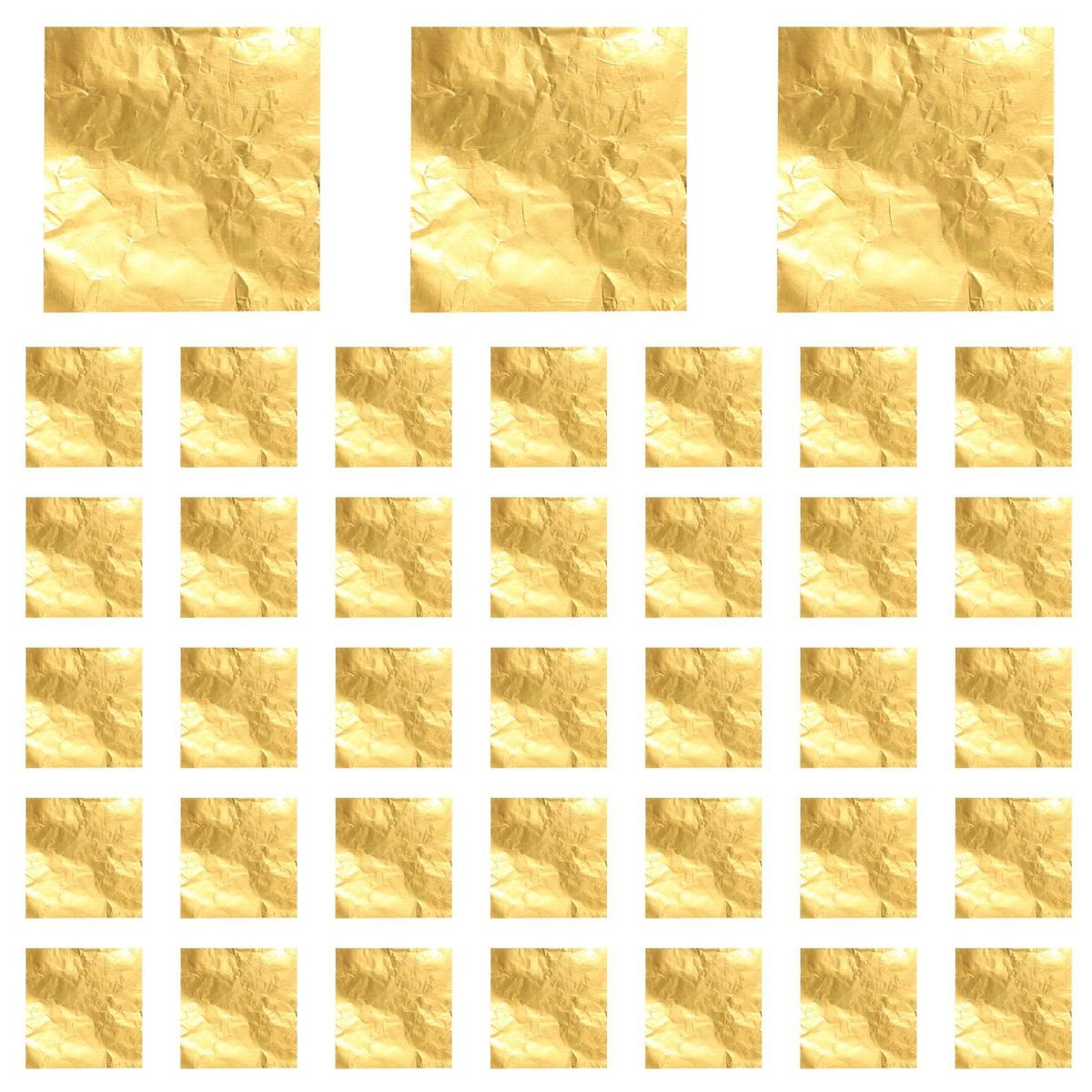 100pcs Square Lolly Paper Aluminum Foil Wrappers Gold