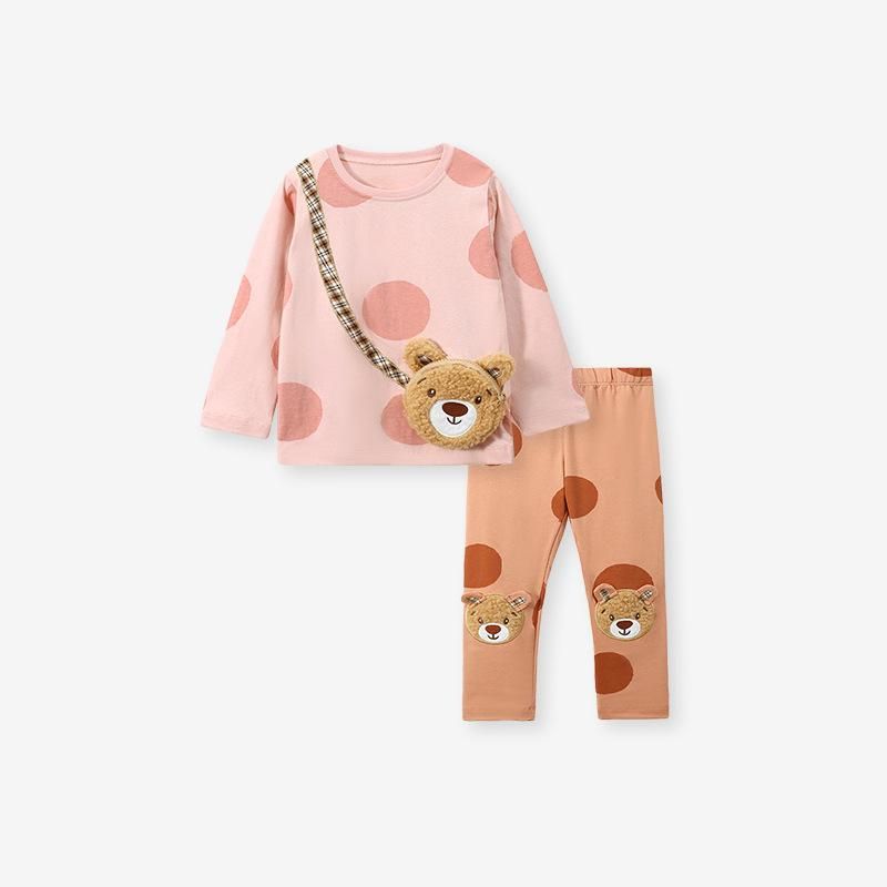 2023 Baby Girls' Sweater Suit Children Cotton Home Two-Piece Autumn Long Sleeve Ch