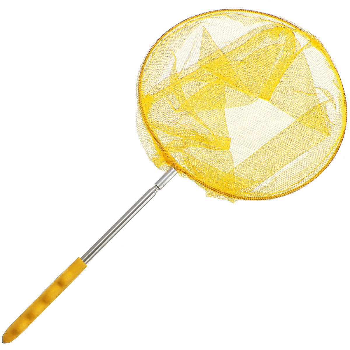 Stainless Steel Section Extendable Handle Pole Folding Net Accessory Kids Child Toy Butterfly Net Insect Bug Garden Tool Blue Yellow