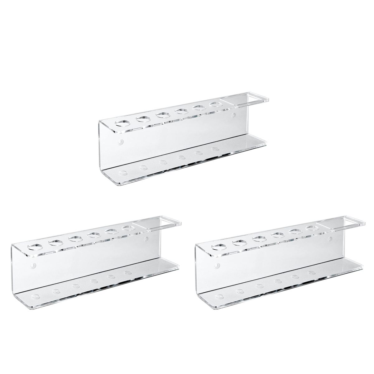 3X Wall-Mounted Acrylic Dry Erase Marker Holder, 6 Slot