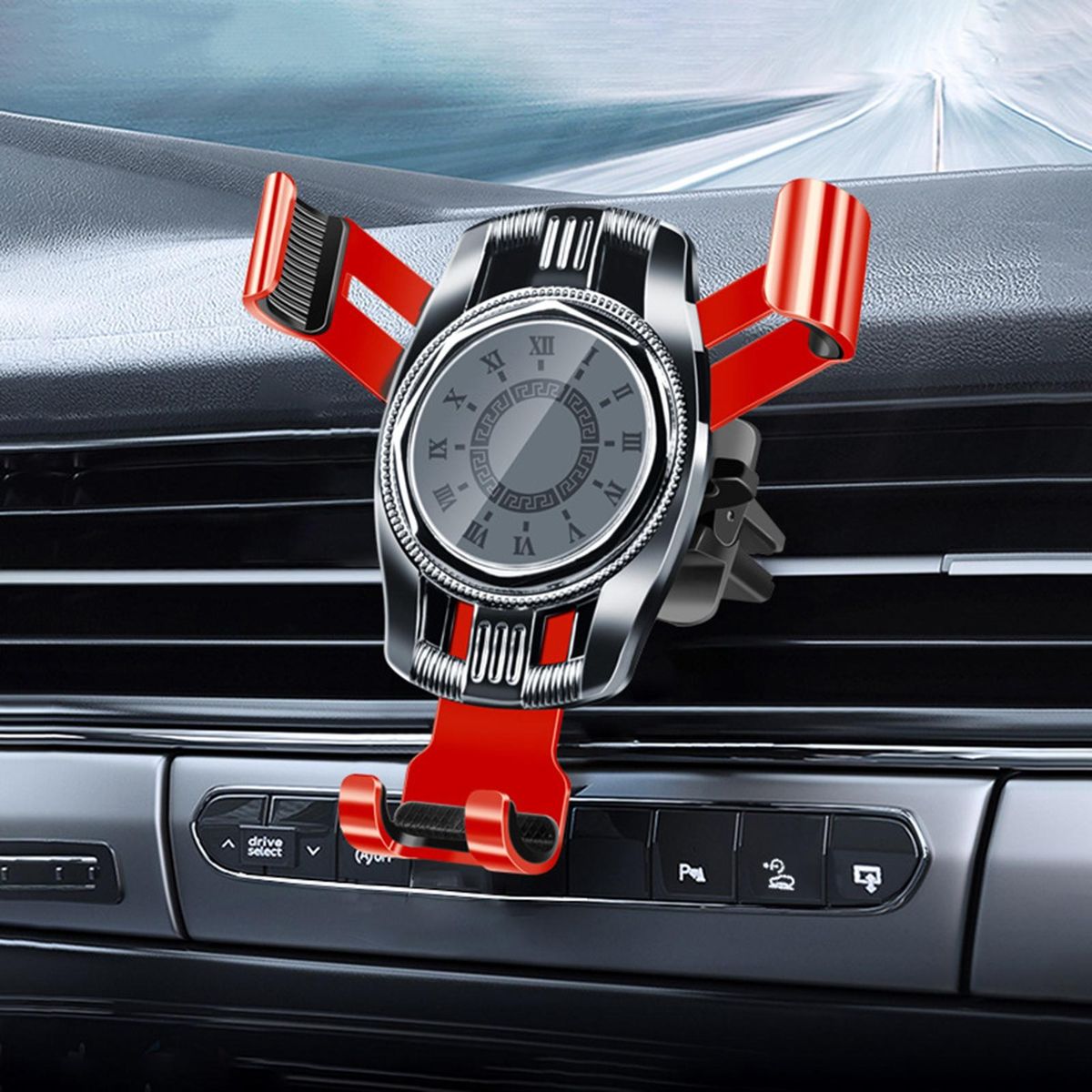 Car Phone Stand Gravity Rebound Car Air Outlet Phone Holder Red