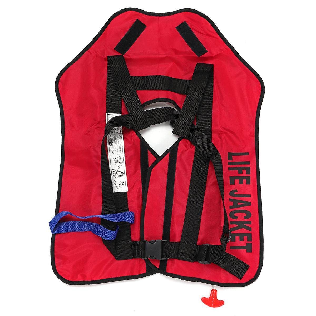Newest Life Jacket Inflation Adult Manual Inflatable 150N PFD Survival Aid Wine Red
