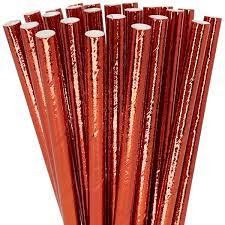 Metallic Paper Straws 30-Pack, Rose-gold