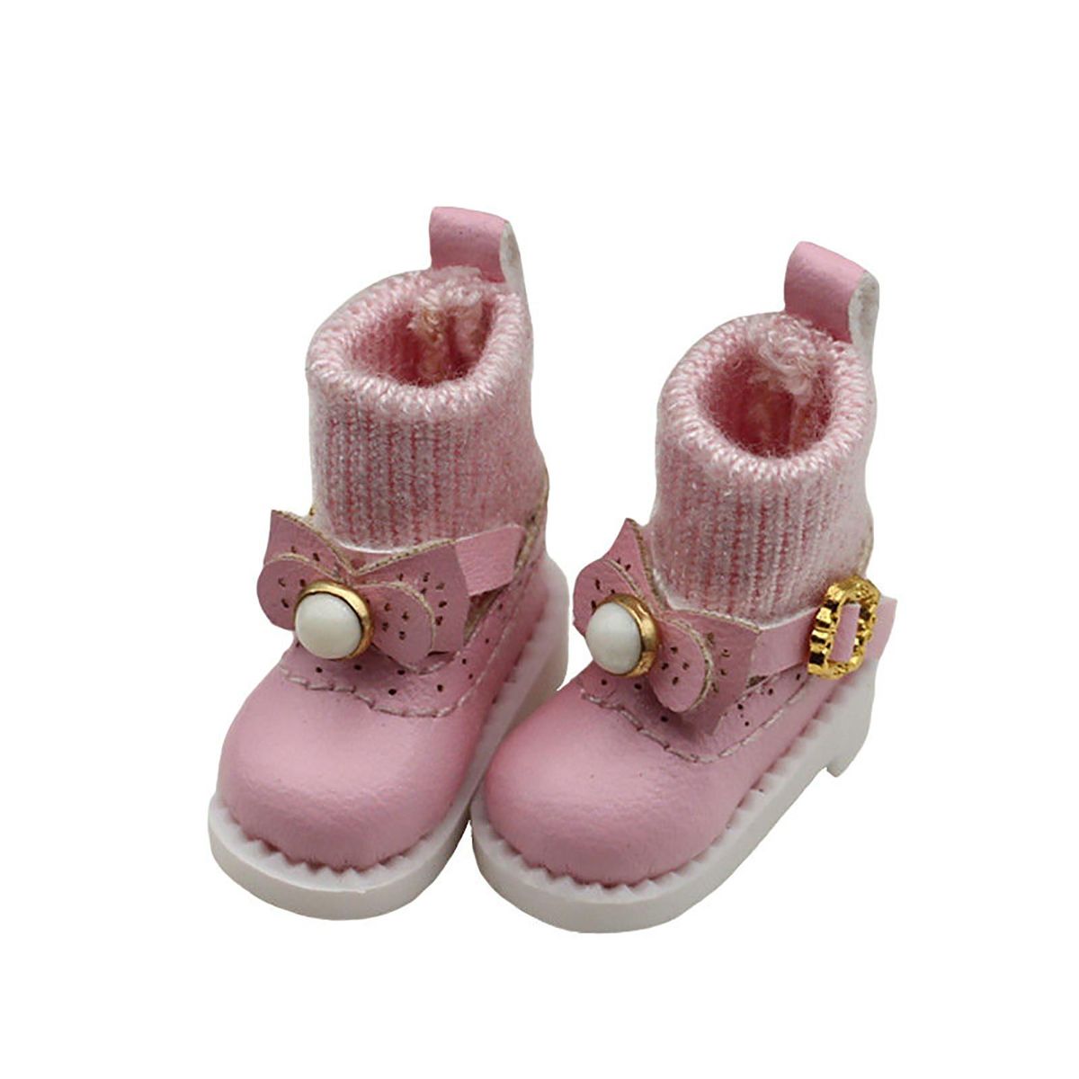 1 Pair Boots Accessories Faux Leather Doll Boots Pink