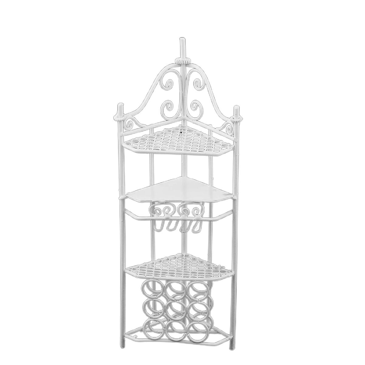 Wine Rack Model Figure Dollhouse Kitchen Furniture Metal Wine Rack White