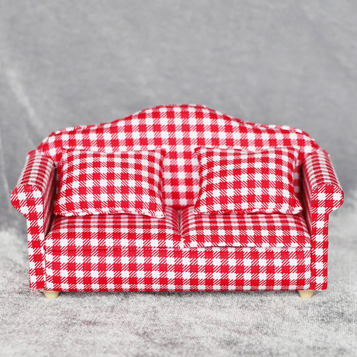 1 Set Mini Sofa Model Miniature Sofa Furniture Accessories Red