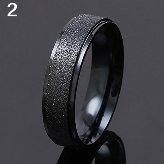Men Women Wedding Band Ring Stainless Steel Matte Ring-Black