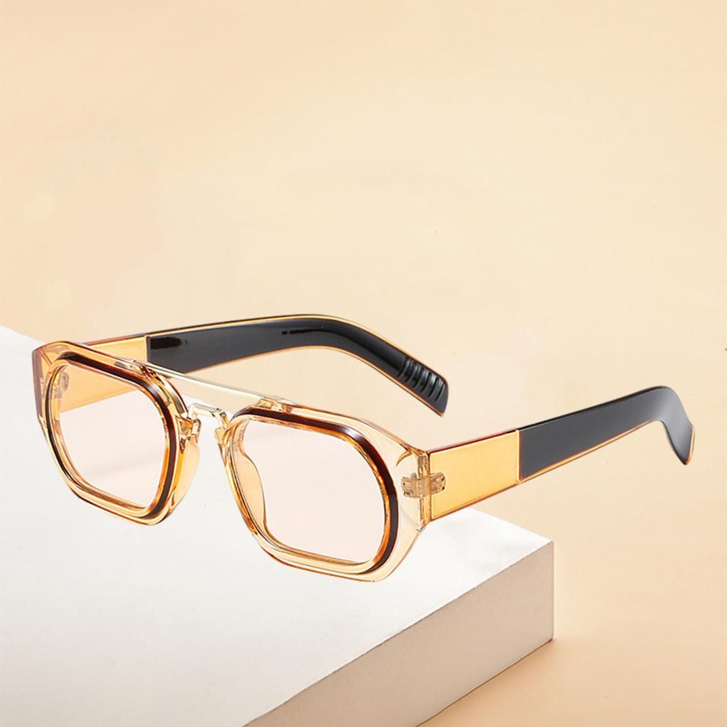 Retro Style Teens Adults Beam Square Sun Glasses Rectangle Black Tawny