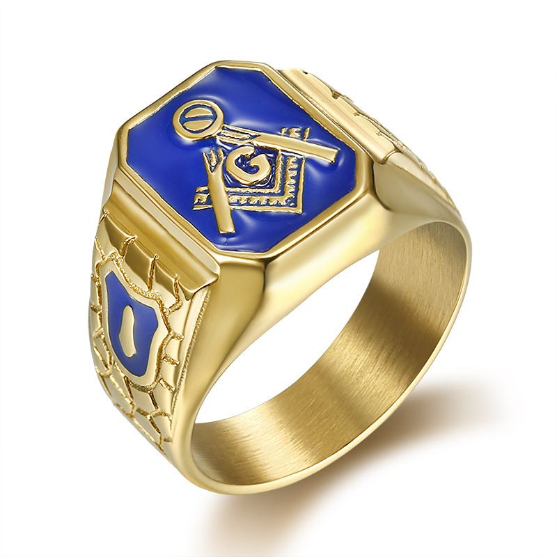 Free Masonry Titanium Lucky Finger Charms Ring