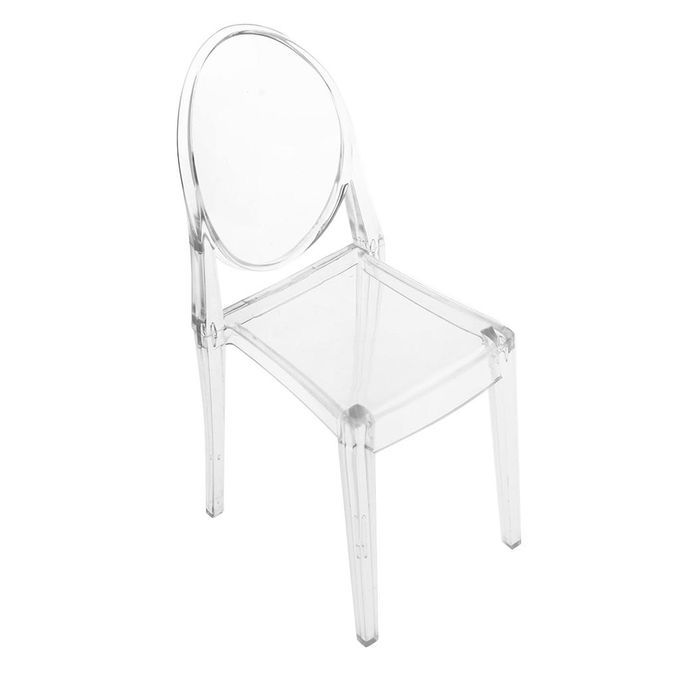 1/6 Plastic Dining Chair Ghost Side Chair Kitchen Furniture For Clear