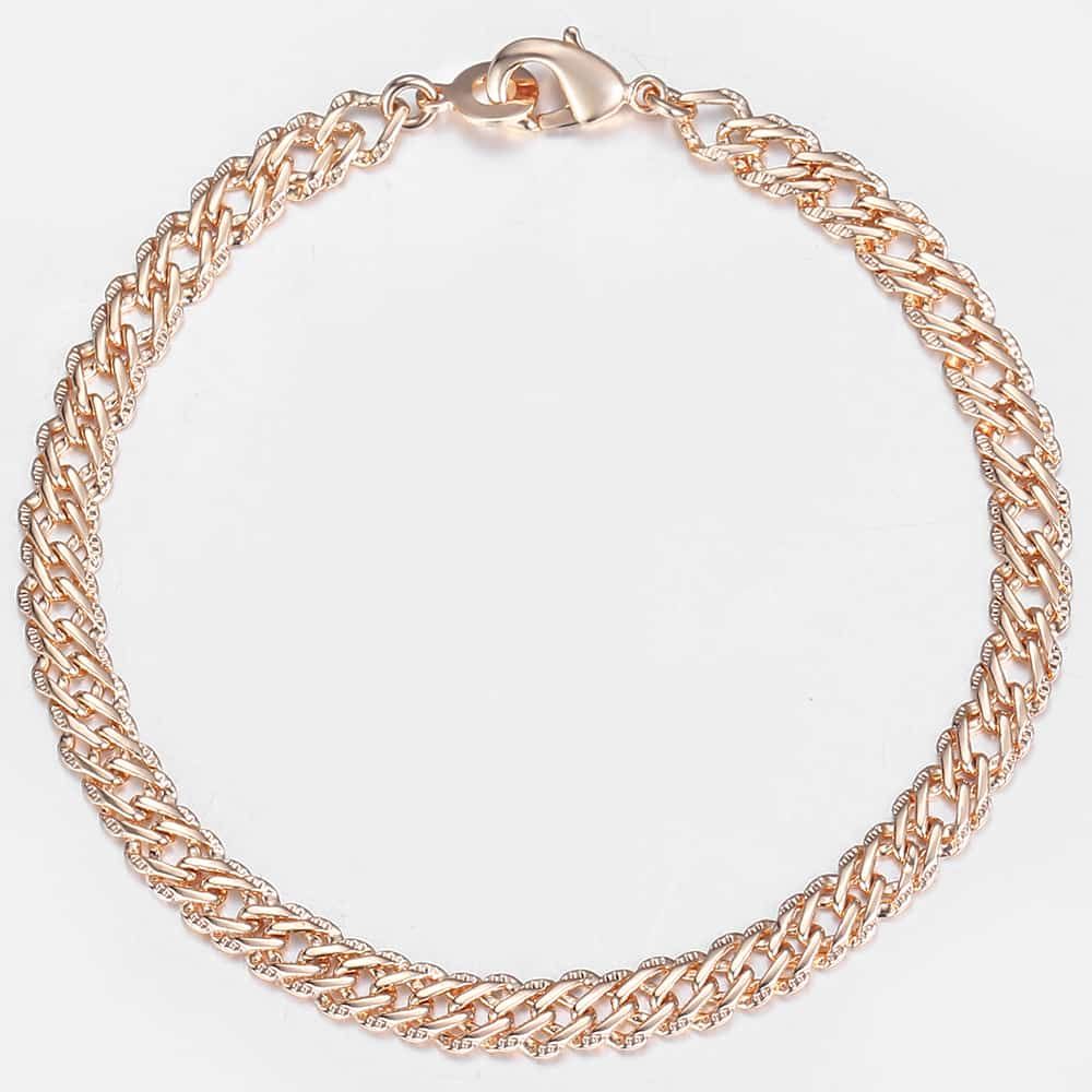 6mm Let For Mens Womens Swirl Link Chain Wristband Rose Gold Color Bangle