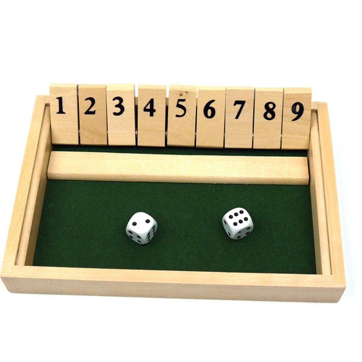 12 Number Shut The Box Board Game Wooden Case Circa Vintage Drinking Pub Dice
