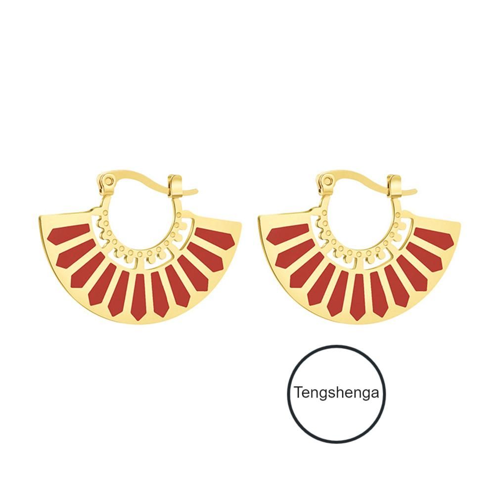 Women Simple Style Fan Stud Earing Elegant Stylish Dangler