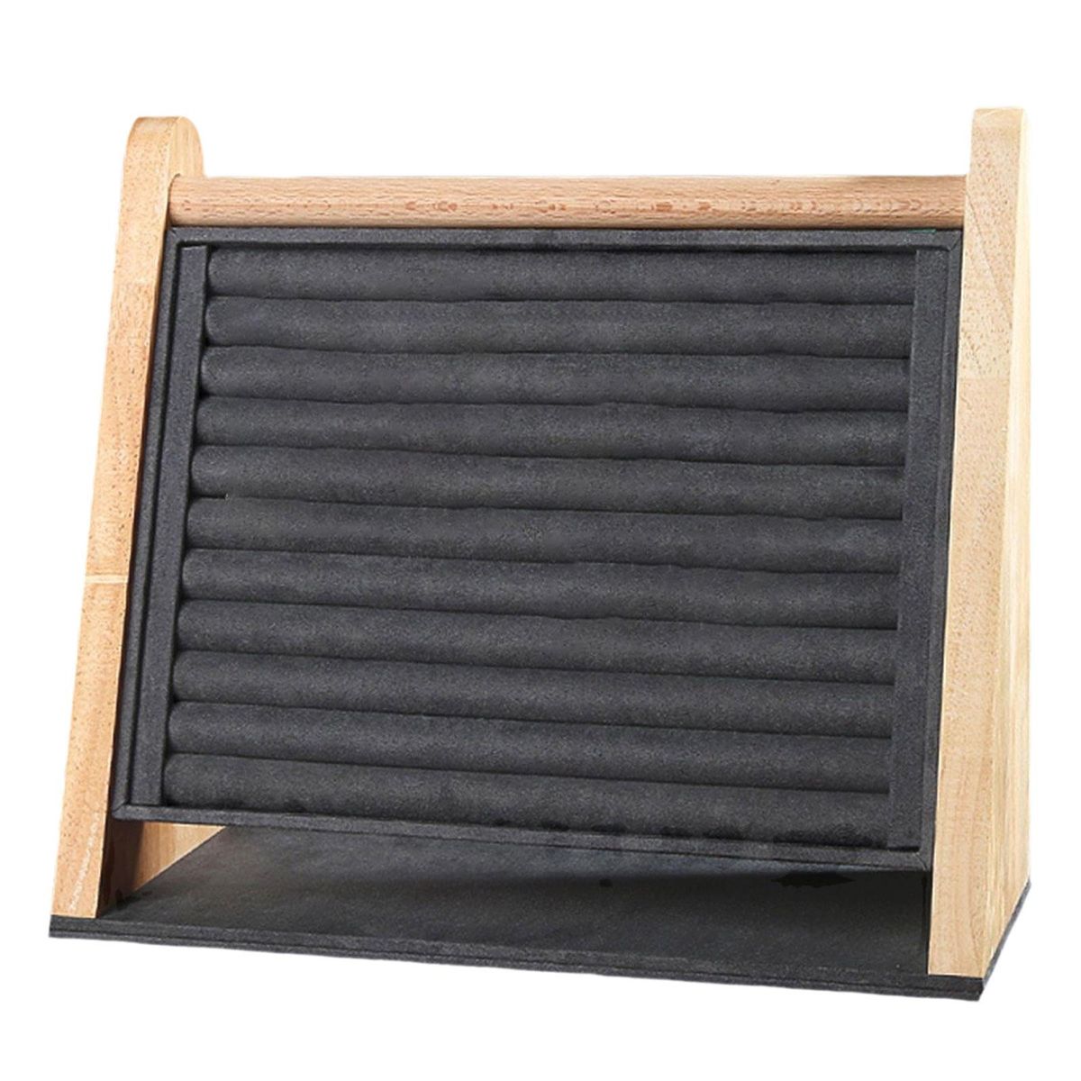 Rings Display Stand Tray Flannel Lining 10 Slots Rack For Black