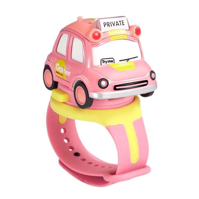 Mini Cute Funny Electronic Cartoon Car Digital Watch-Pink