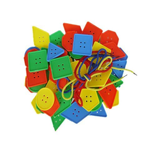 Educational Chunky Threading Lacing Plastic Buttons