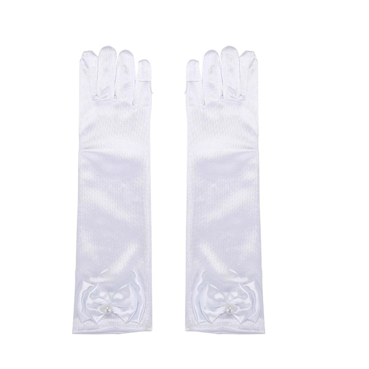 Flower Girl Gloves Princess Style Satin Flower Girls Gloves Elegant White