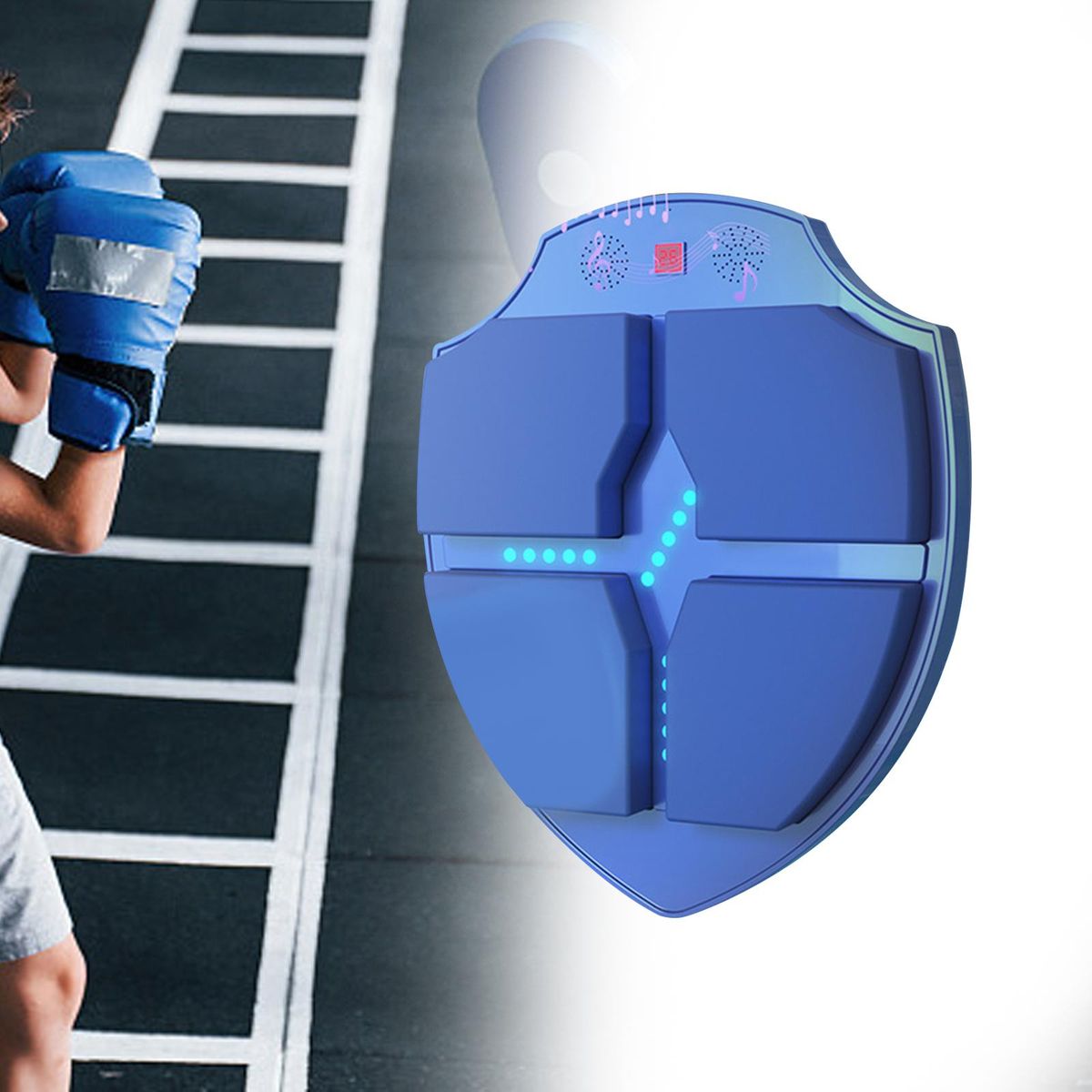 Music Boxing Machine Wall Target Boxing Trainer Blue