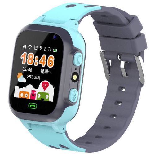 Kids Smart Watch Sim Card Call Phone Smartwatch For Children SOS Photo Waterproof Camera LBS Location Tracker Gift IOS Android(#Blue)