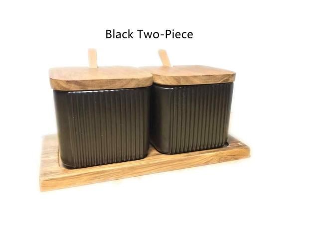 Portable Square Straight-Grain Seasoning Jar