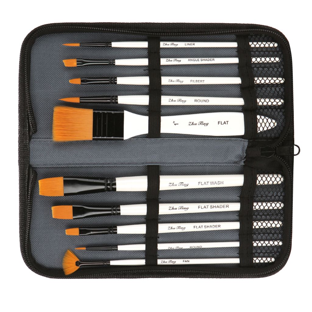 10x Art Painting Brushes Set Acrylic Oil Watercolor  Artist