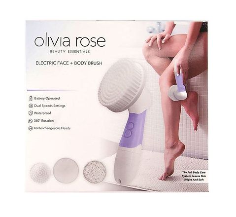 Electric Face + Body Brush, White/Purple