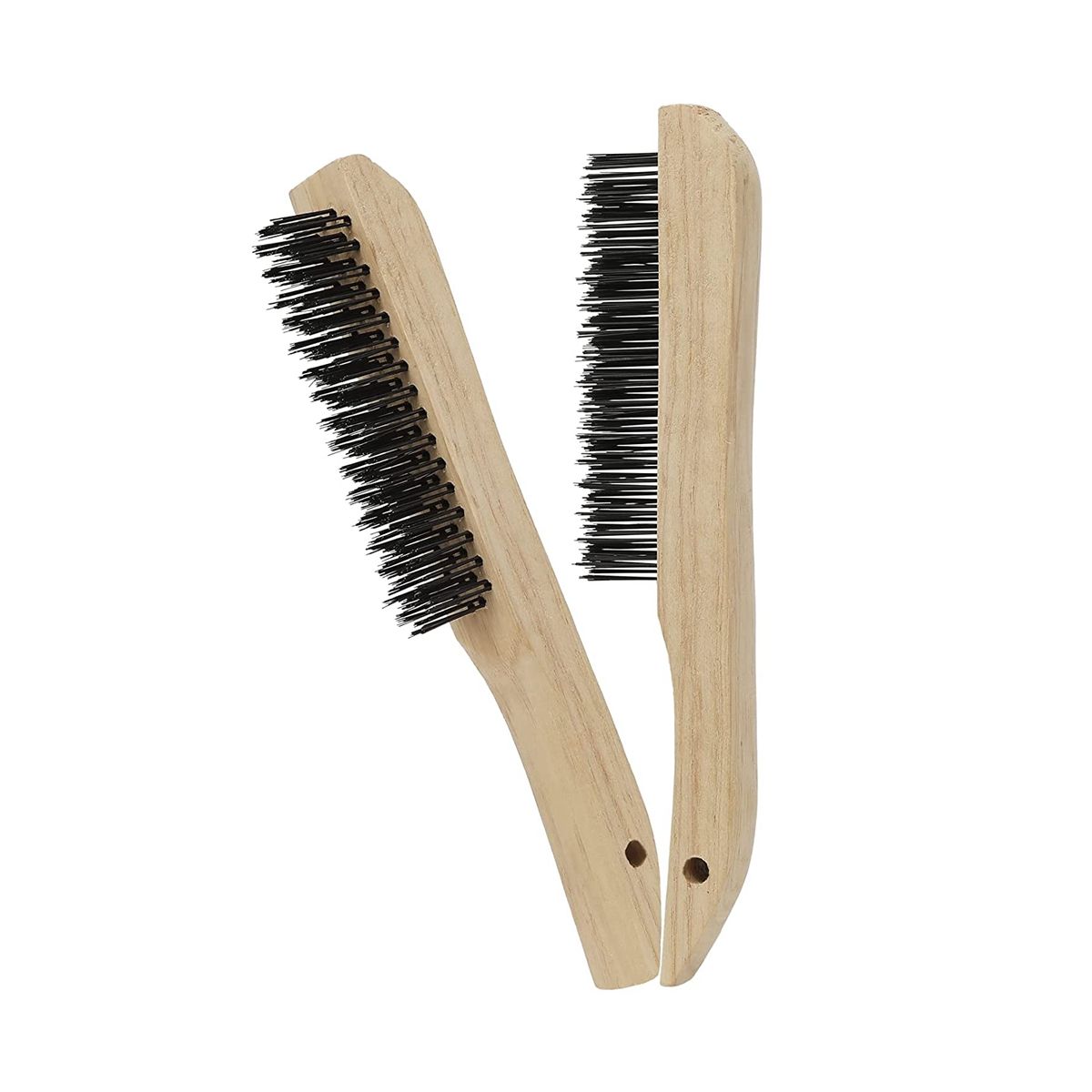 2 Pcs Wire Brushes for Cleaning Welding Slag Rust and Dust 10 Inch Heavy Duty Carbon Steel Handle Wire Scratch Brush