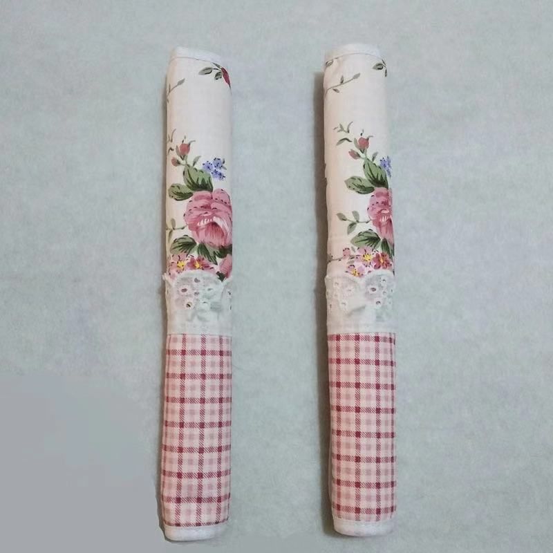 Green Floral Cotton Splice Lace Decorative Door Handle